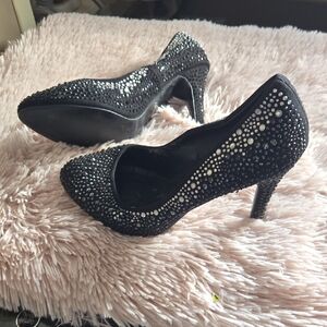 ALDO Crystal-Embellished Black Women's High Heel Pumps Size 8.5